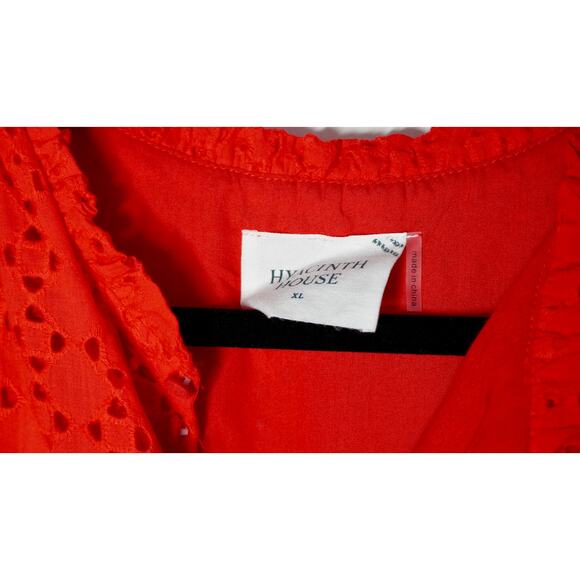 Hyacinth House Red Eyelet Tryall Midi Dress XL - Picture 4 of 5